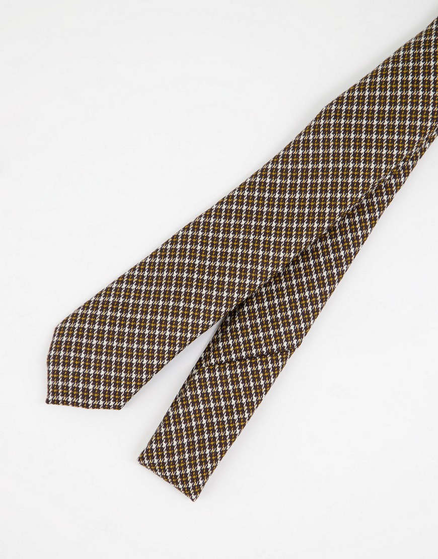 ASOS DESIGN skinny tie in vintage check-Multi