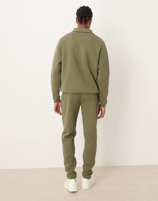 ASOS DESIGN skinny trackies with pintucks in green, 3 of 5