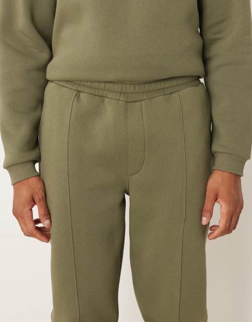 ASOS DESIGN skinny trackies with pintucks in green, 4 of 5