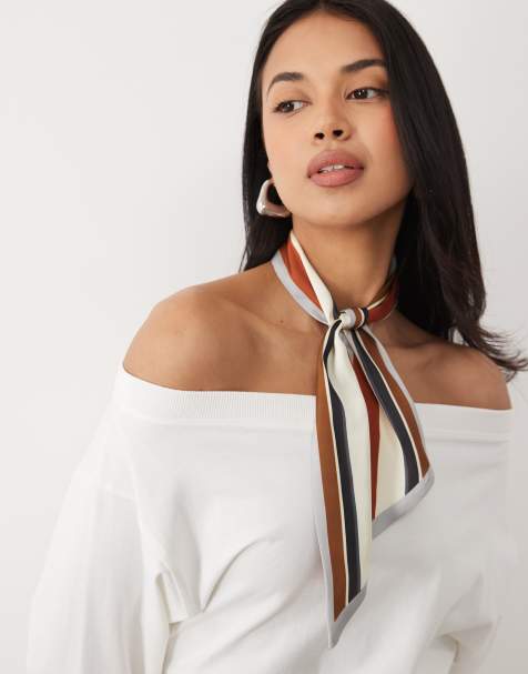 ASOS DESIGN - Skinny-tørklæde med stribet print - view 1