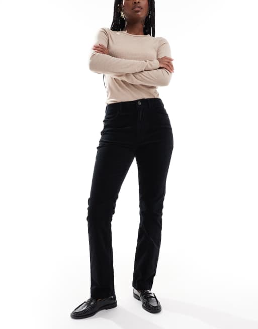 ASOS DESIGN skinny trouser in cord in black