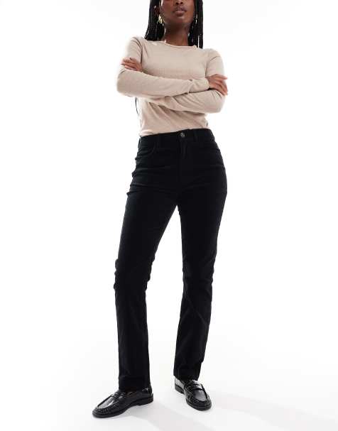 ASOS DESIGN skinny trousers in cord in black - view 1