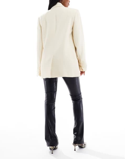 ASOS DESIGN skinny trousers in faux leather in black - view 2