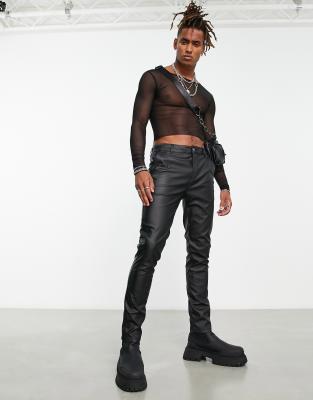 Asos leather pants mens clearance