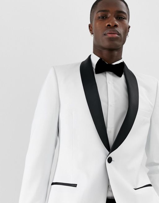 Blazer preto e branco, camiseta .com Tuxedo Clothing