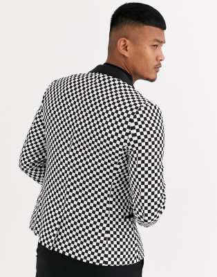 asos black and white blazer
