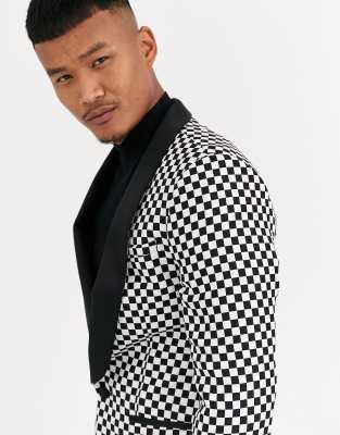 asos black and white blazer