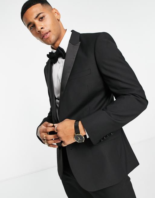 ASOS DESIGN skinny cut out suit jacket in black