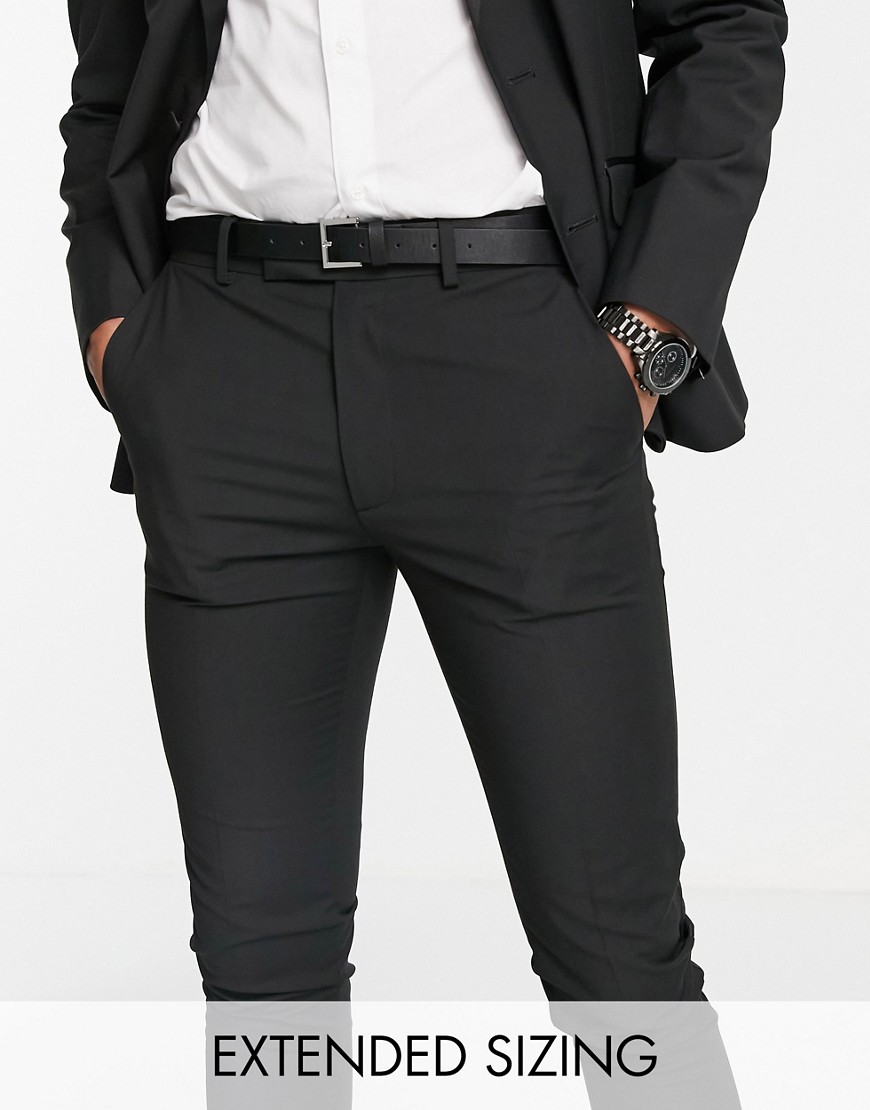 ASOS DESIGN skinny tuxedo in black suit trousers