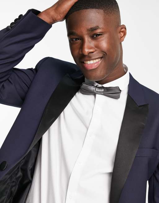 Asos navy tuxedo clearance