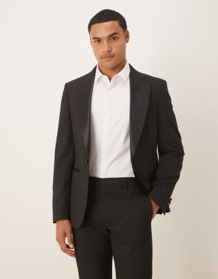 Asos Design Skinny Tuxedo Jacket In Black