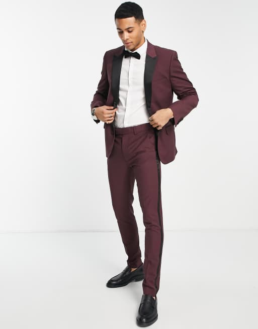 Black and outlet burgundy suit jacket