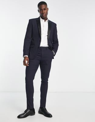 ASOS DESIGN skinny tuxedo jacket in navy - ASOS Price Checker