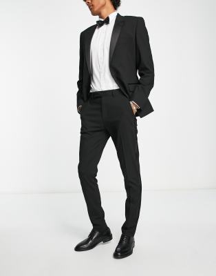 Asos Design Skinny Tuxedo Pants In Black