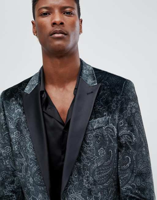 Paisley print hot sale tuxedo jacket