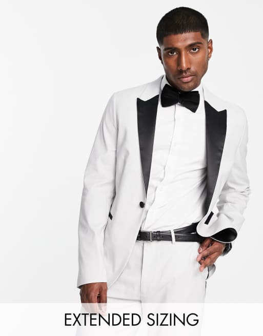 ASOS DESIGN skinny tuxedo suit jacket in ice grey | ASOS