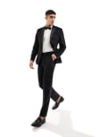 [ASOS DESIGN] ASOS DESIGN skinny tuxedo suit pants in black velvet W30 L30 BLACK