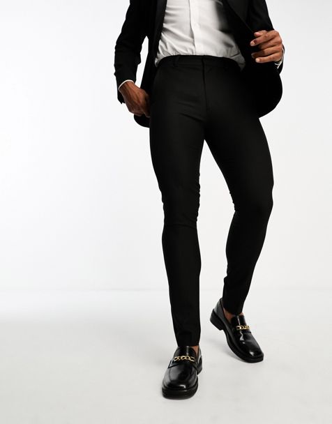 ASOS DESIGN super skinny smart pants in gray prince of wales check