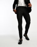 [ASOS DESIGN] ASOS DESIGN skinny tuxedo suit pants in black W34 L30 BLACK