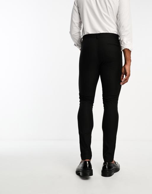 ASOS DESIGN skinny tuxedo suit pants in black