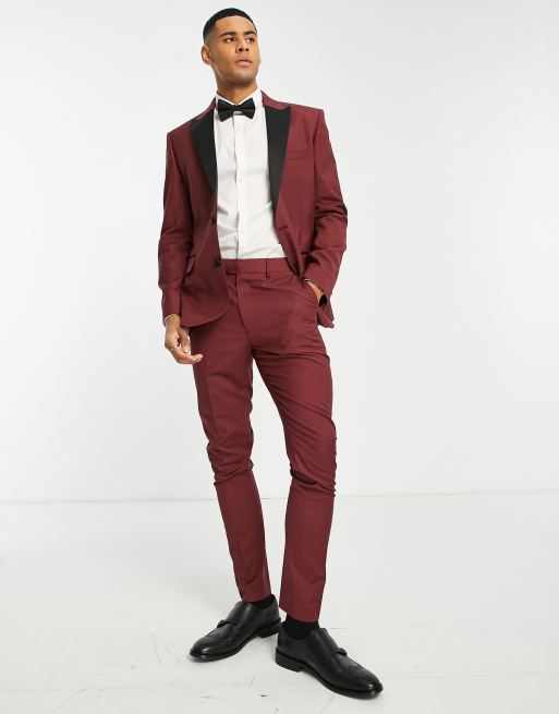 Burgundy suit pants