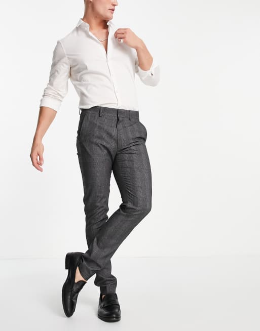 ASOS DESIGN skinny tuxedo suit pants in gray