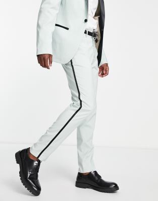 ASOS DESIGN skinny tuxedo pants in black