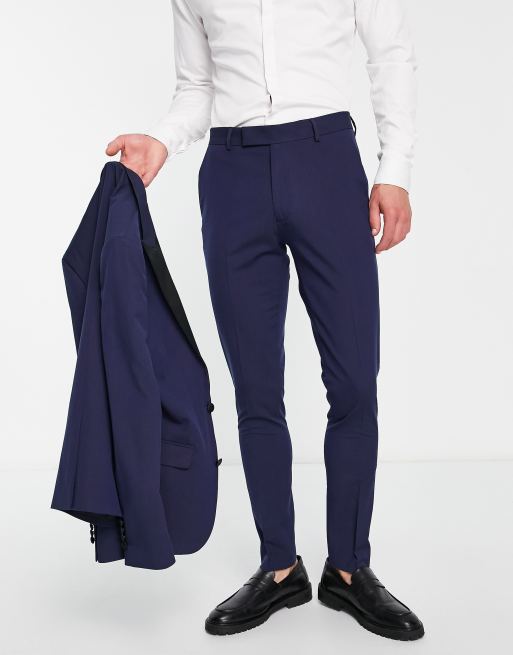 ASOS DESIGN skinny tuxedo pants in black