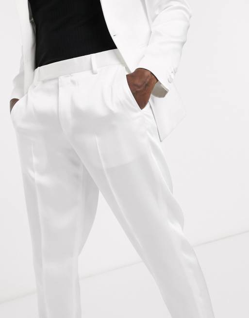 White skinny tuxedo store pants