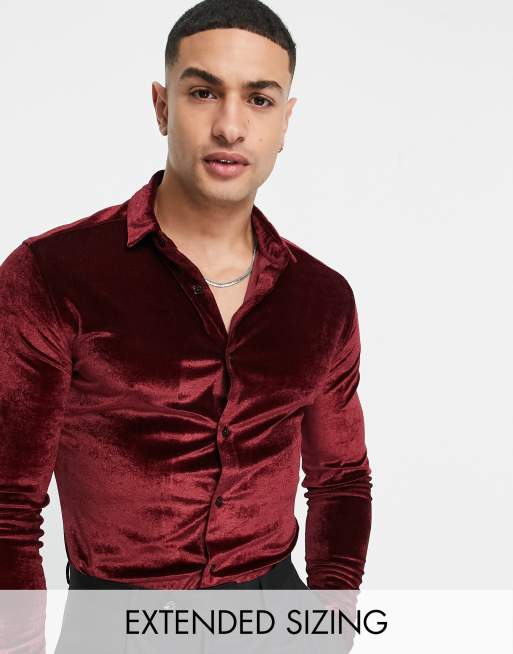 Reebok velour t-shirt with central logo in maroon exclusive to asos