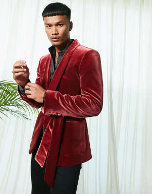 The Smoking Dens | Red Velvet Smoking Jacket