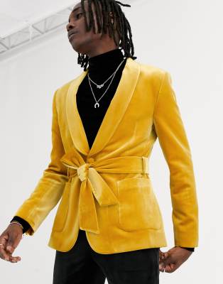 Belted smoking sale jacket