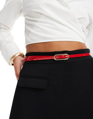 ASOS DESIGN ASOS DESIGN skinny waist and hip belt in red