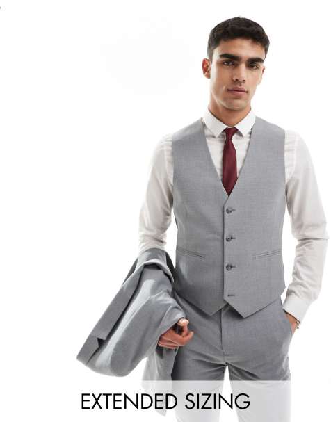 ASOS DESIGN skinny waistcoat in grey - view 1