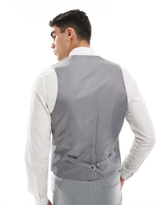 ASOS DESIGN skinny waistcoat in grey ASOS