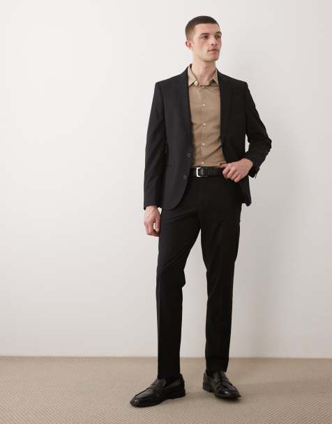 ASOS DESIGN skinny washable wool suit trousers in black - view 1