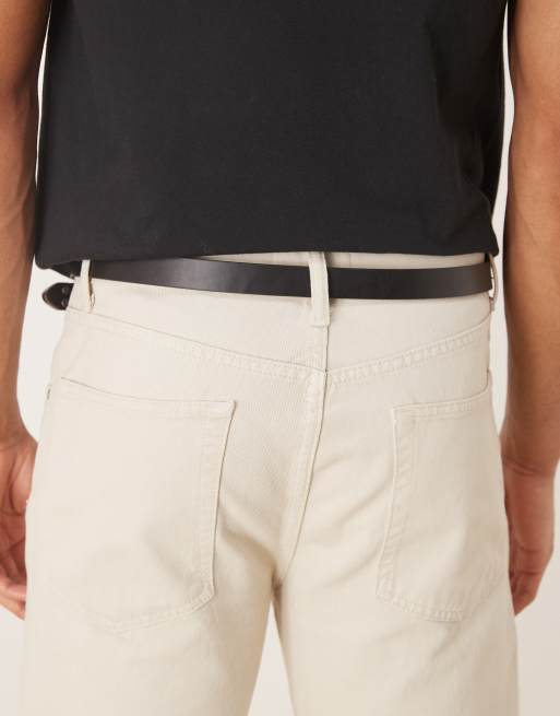 ASOS DESIGN skinny western belt in black faux leather