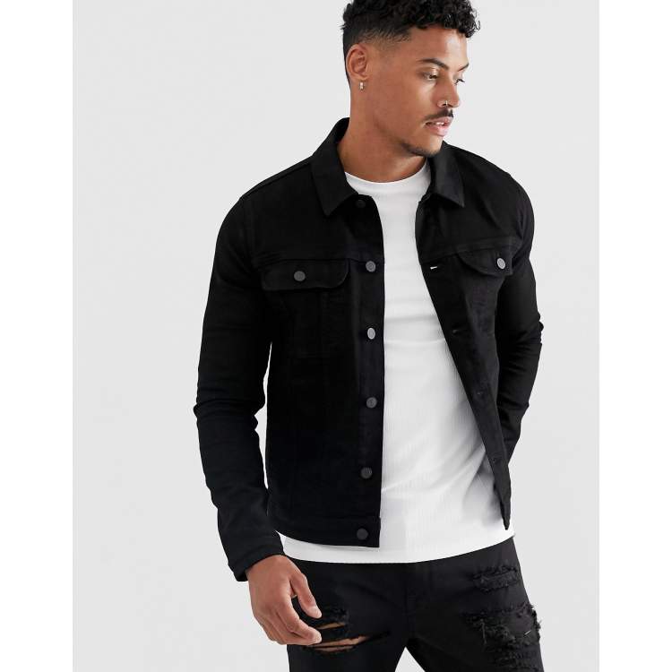 Men's black clearance jean jacket