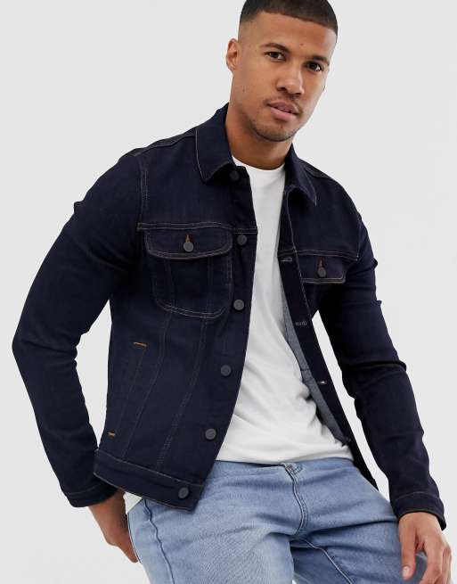 Dark shop denim jacket