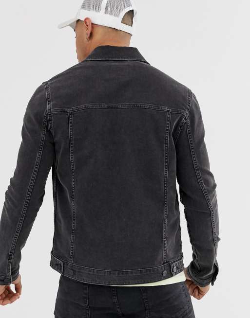 ASOS DESIGN - Skinny western jack van denim in zwart met wassing, 2 van 4