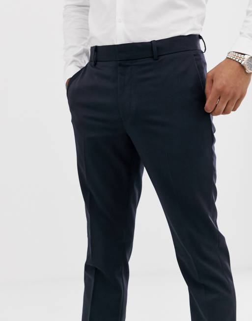 ASOS DESIGN - Skinny wollen colbert in marineblauw, 3 van 4