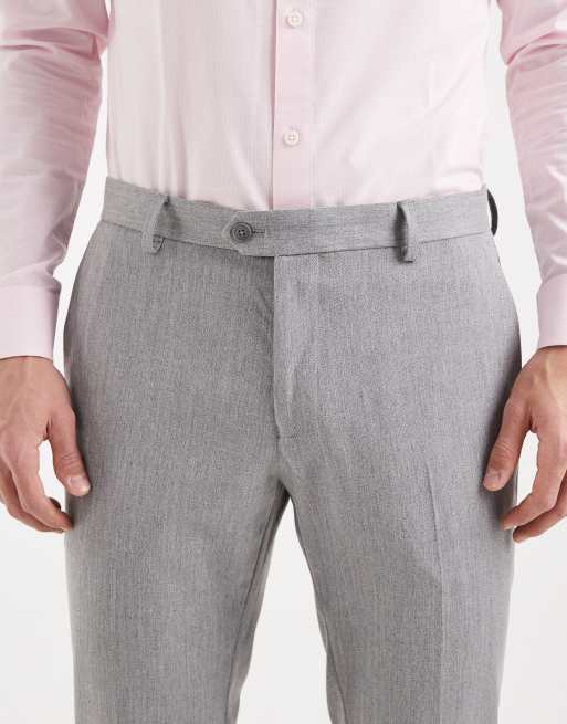 ASOS DESIGN skinny wool-look suit pants in grey herringbone, 5 of 5