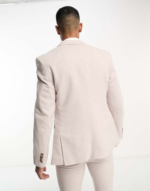 Noak Skinny Suit Jacket In Dusty Pink Marl, $23, Asos