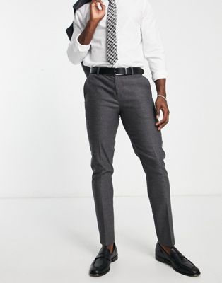 ASOS DESIGN suit with belt in gray twill