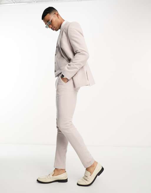 ASOS DESIGN linen suit in pink