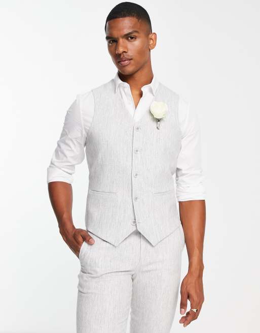 Grey suit hotsell white waistcoat