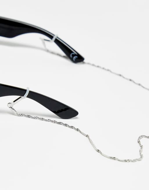 ASOS DESIGN - Skinny zonnebrillenketting van waterbestendig roestvrij staal in zilverkleur