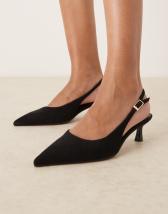 ASOS DESIGN Sunday slingback kitten heel in off white