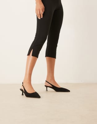 Asos Design Skip Slingback Kitten Heel Shoes In Black