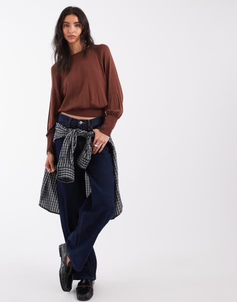 ASOS DESIGN skir stickad tröja i chokladbrun - view 1